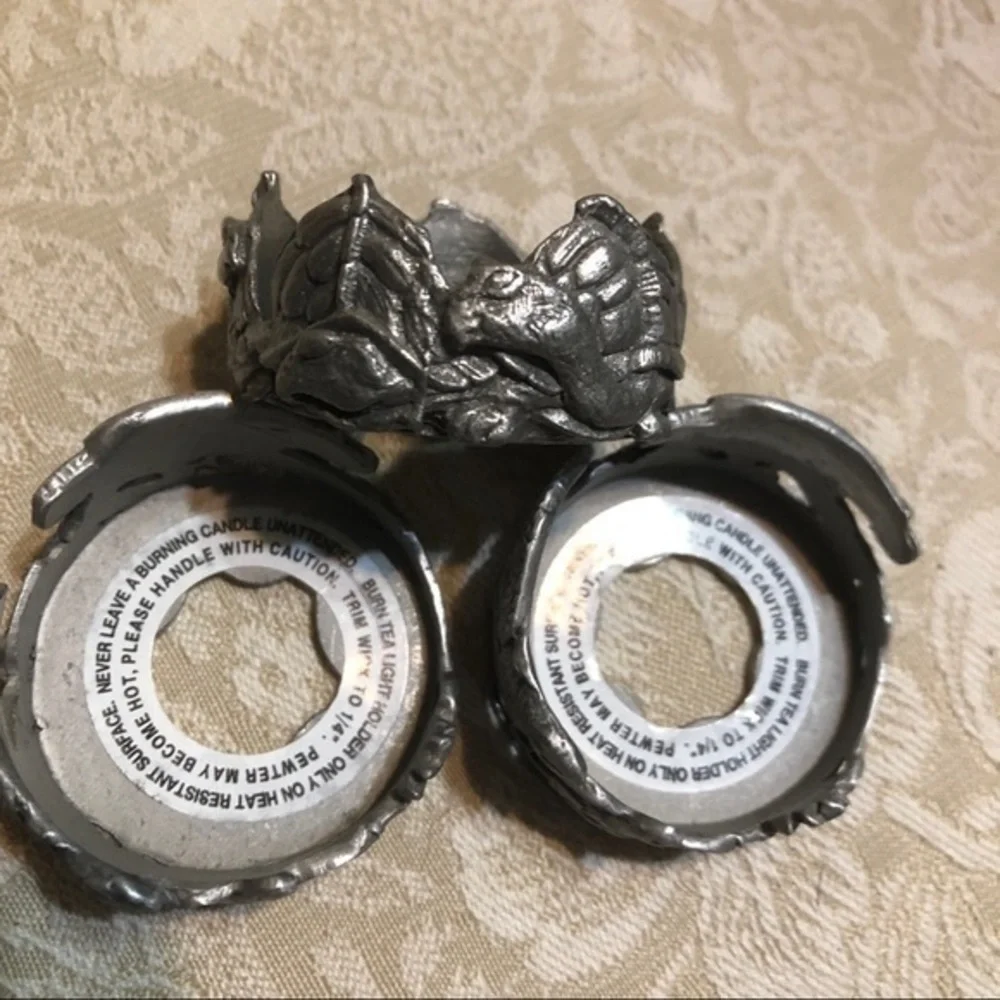 Encore USA made Pewter turtle tea light holder set of‎ 3